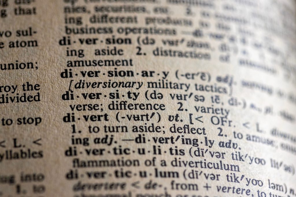 close-up of a dictionary page