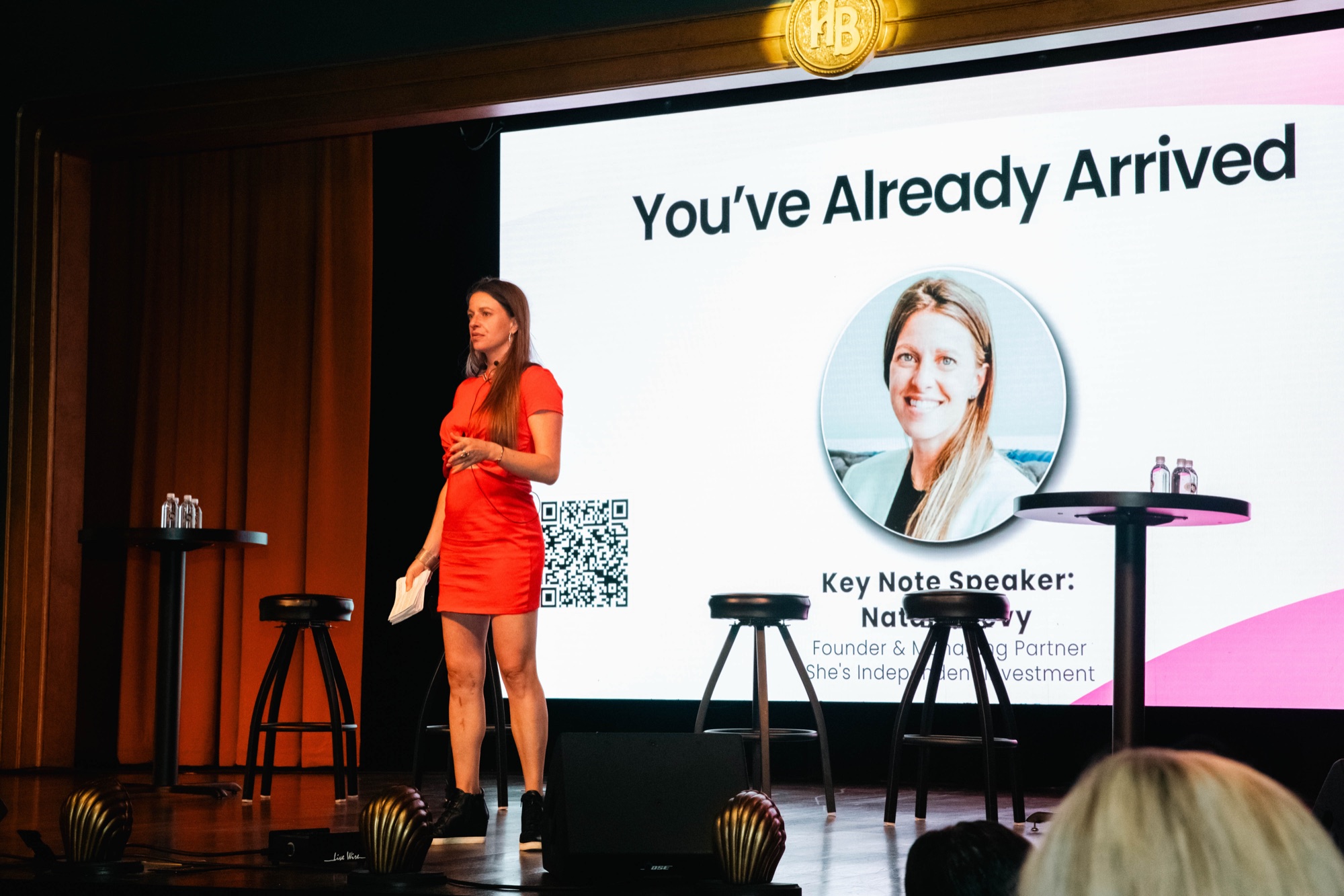 Natalie Levy delivering the keynote address at the C-Sweet Summit for She's Independent